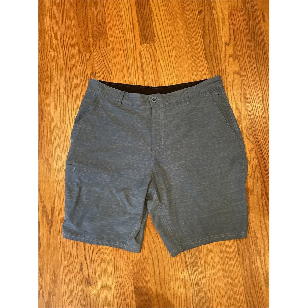 AFTCO Men's Fishing Chino Shorts Blue Polyester Stretch Blend‎ Size 38